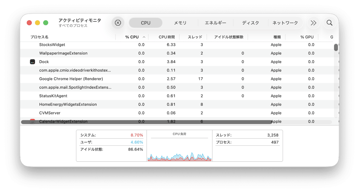 重いバックグラウンドプロセスを終了する
